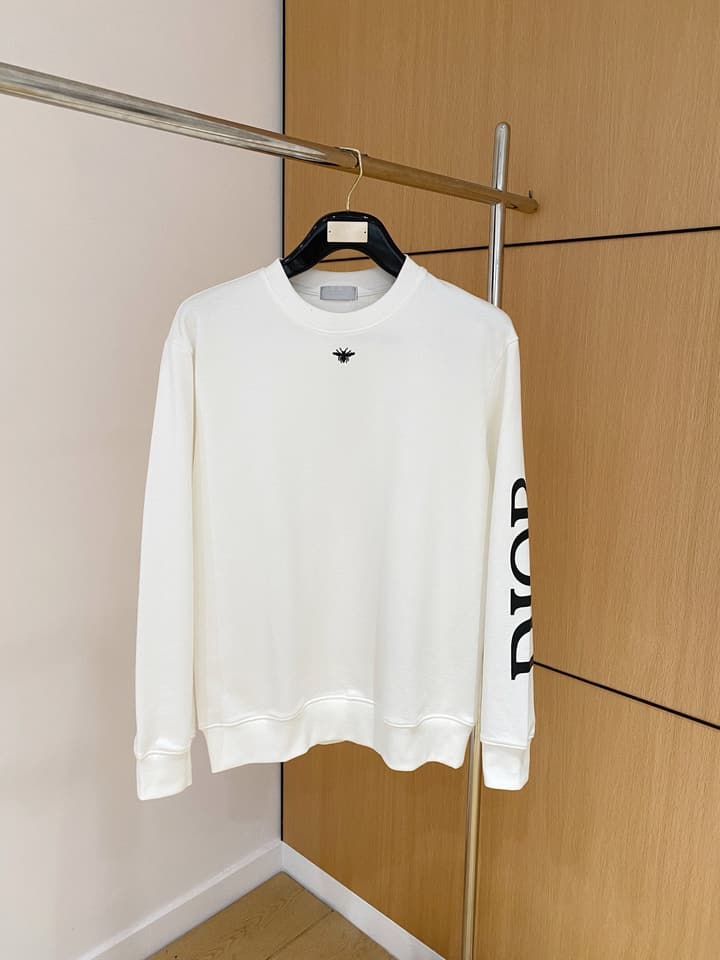 Dior Flocked Logo & Bee Crewneck Sweatshirt – 24SS in Black With Neon Green Accents
