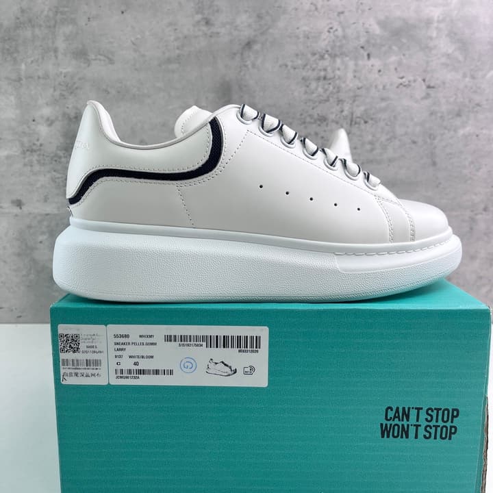 Alexander McQueen Oversized Platform Sneakers in All White Textured