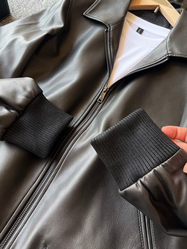 Zegna Padded Sheepskin Collared Leather Jacket in Dark Espresso Leather