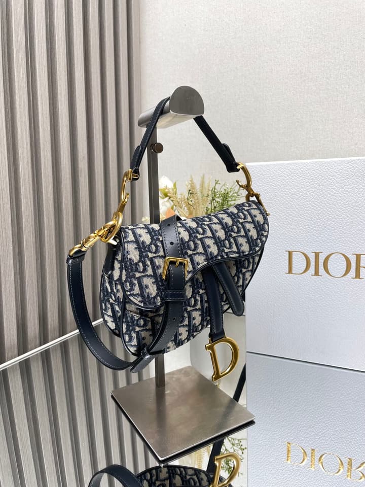 Dior Saddle Bag – Blue Canvas Mini