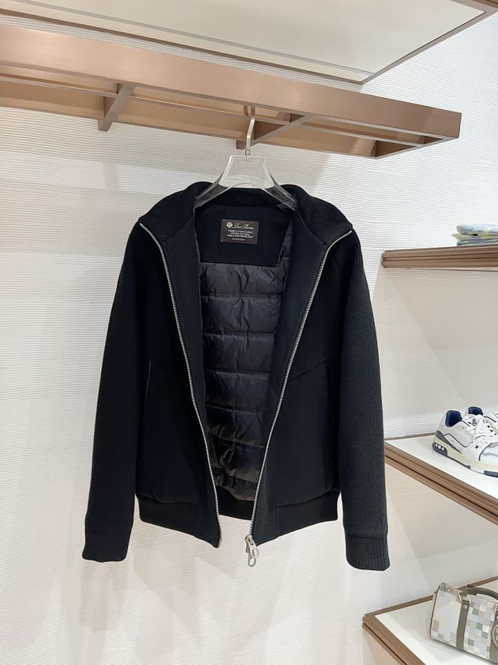 Loro Piana Knit Blend Down Jacket – 25FW in Dark Heather Gray