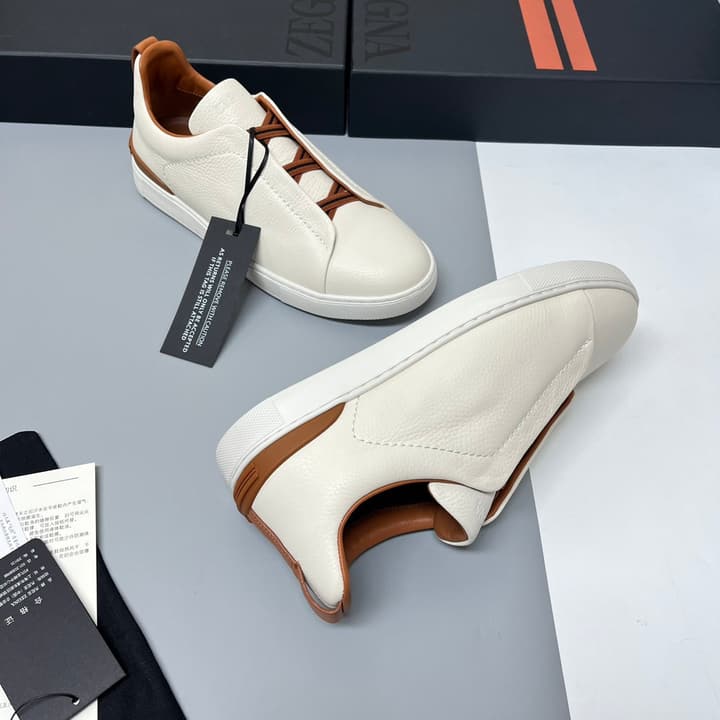 Zegna SECONDSKIN Triple Stitch™ Casual Sneakers in Monochromatic Black
