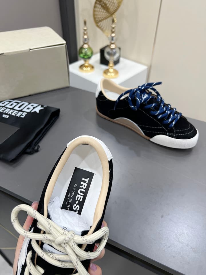 Golden Goose GGDB Star Distressed Sneakers in Black Suede