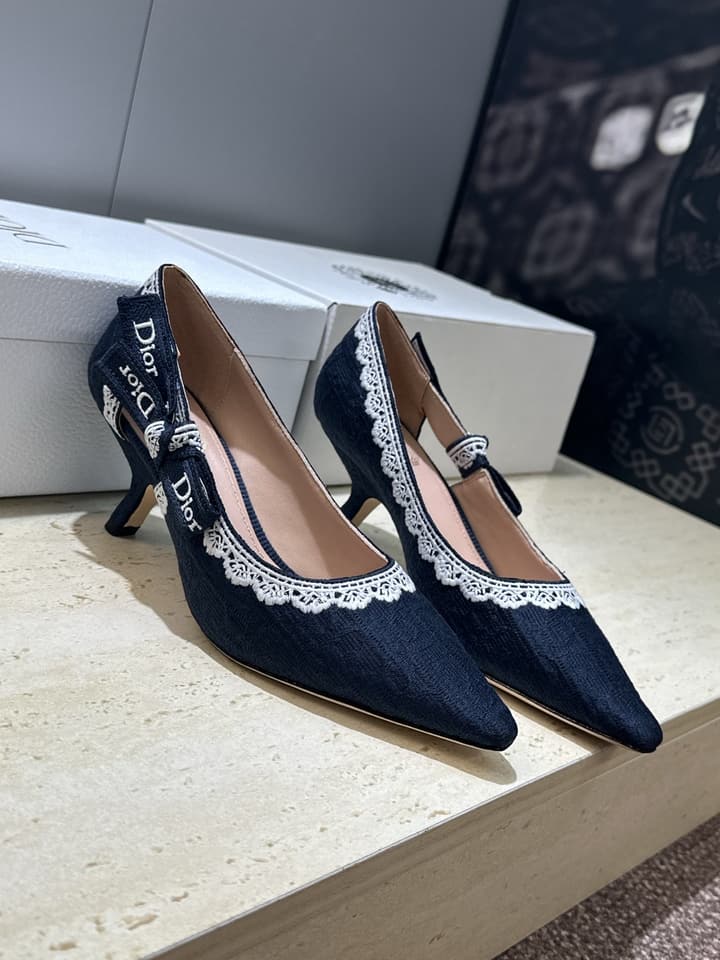 Dior J'Adior Dentelle Jelly Bow Pumps – 2026 Early Spring Collection in Black 6.5cm Heel