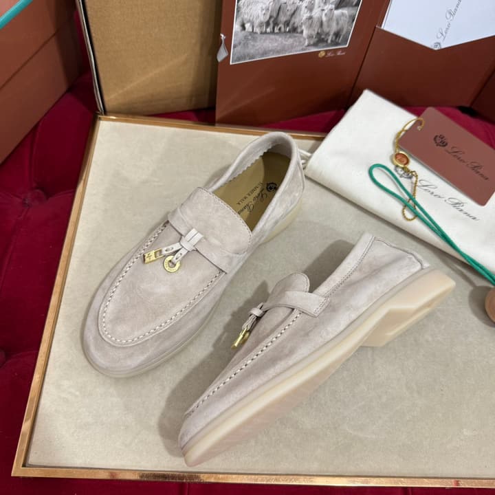 Loro Piana Summer Charms Walk Kids Moccasin Loafers – Kids Collection in Cream