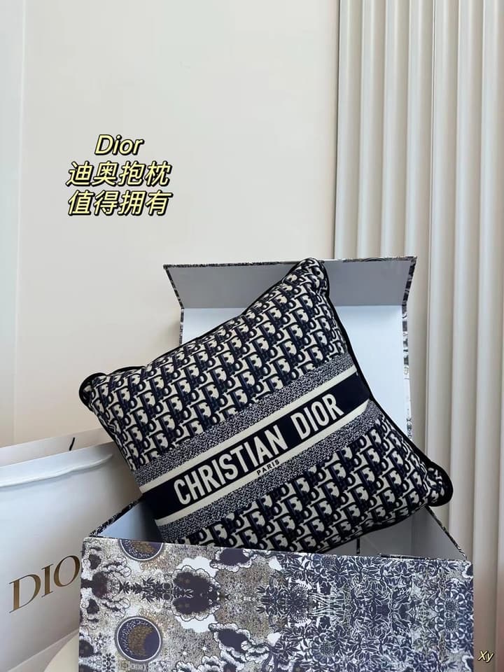 Dior Limited Edition Home Pillow in Black And White Toile Pattern