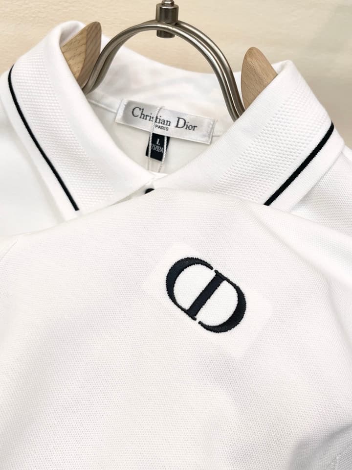 Dior Embroidered Logo Piqué Cotton Polo Shirt – 2026 Spring/Summer Collection in Classic Black