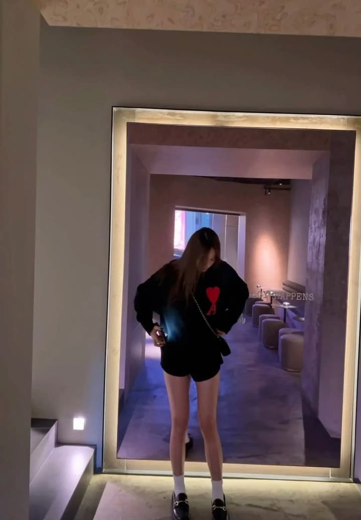 AMI Paris Heart Letter Knitted Sweater in Black With Red Heart