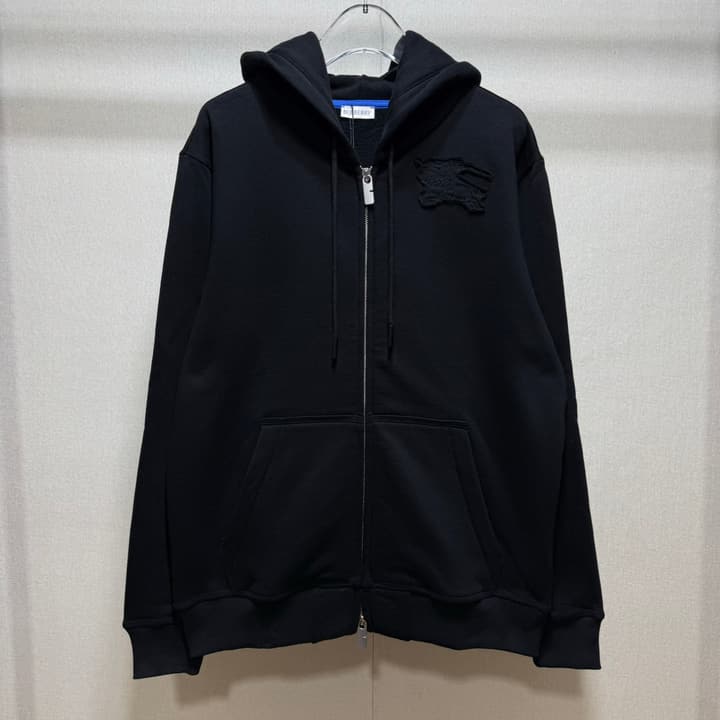 Burberry 24 New Fleece Zip Cardigan – 2024 Collection in Classic Black Zip Hoodie