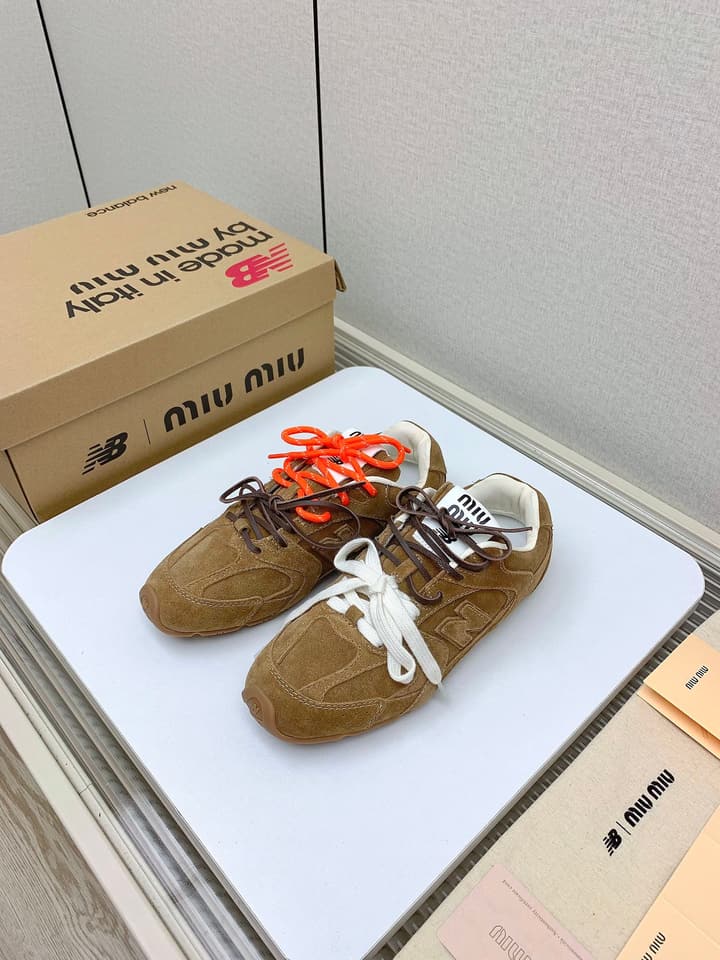 Miu Miu x New Balance Collaboration Runway Sneakers – 2024 in Distressed Grey