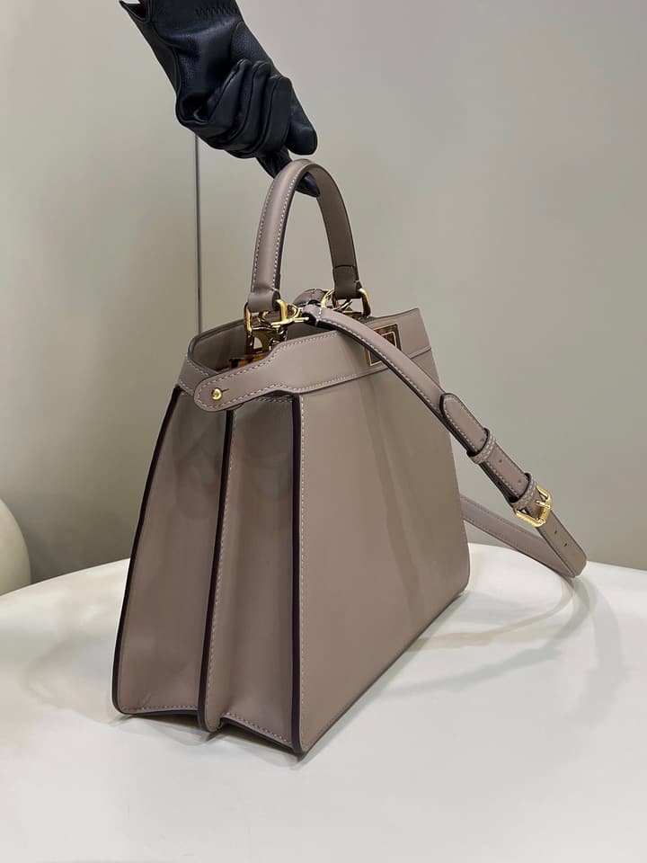 Fendi Peekaboo Accordion Handbag in Dove Grey Leather