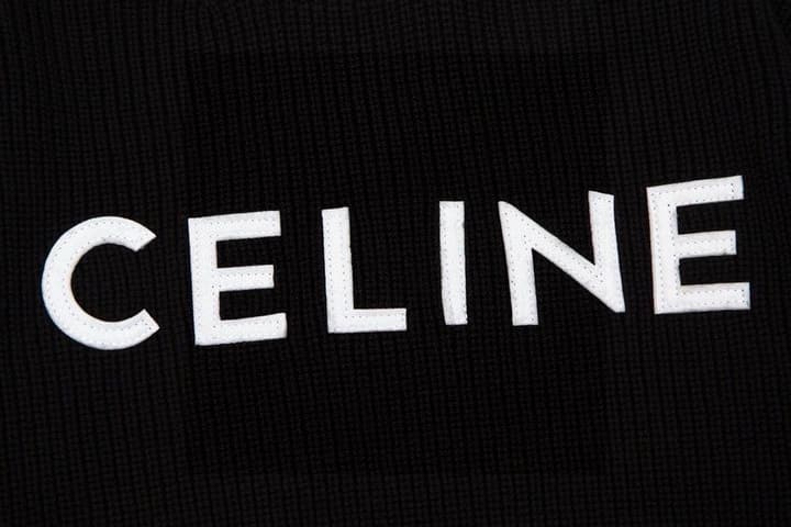 Celine Classic Embroidered Crewneck Sweater in Army Green