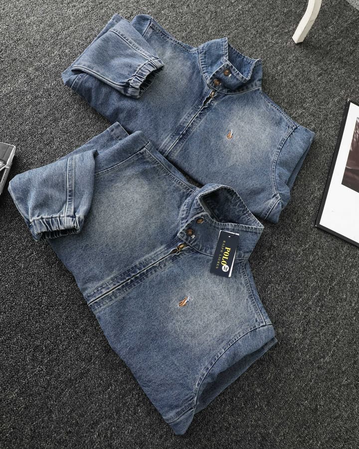 Ralph Lauren Washed Denim Jacket – 2025 Fall Collection in Classic Blue Denim
