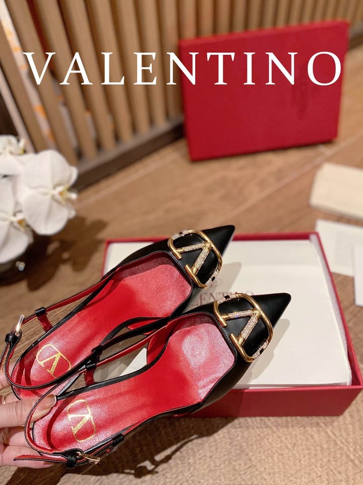 Valentino VLogo Signature Rhinestone Low-Heel Pumps – 2022 Collection in Nude Beige