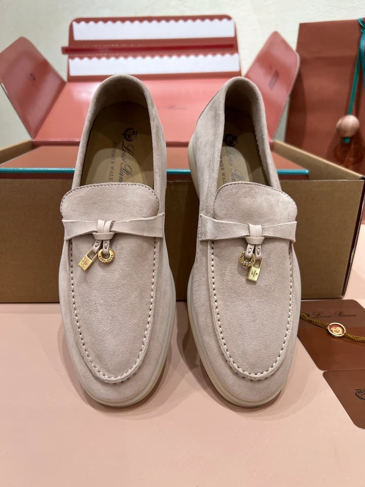 Loro Piana My Charms Classic Loafers in Nude