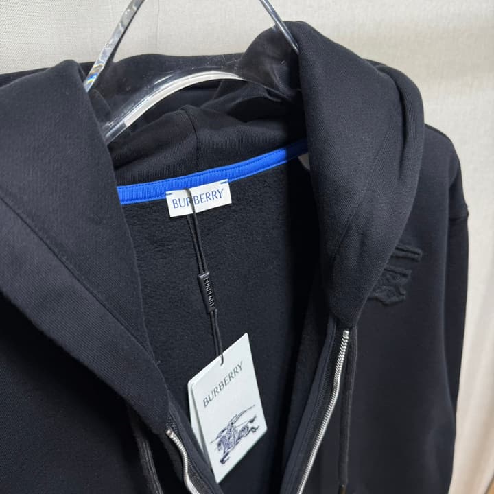 Burberry 24 New Fleece Zip Cardigan – 2024 Collection in Classic Black Zip Hoodie
