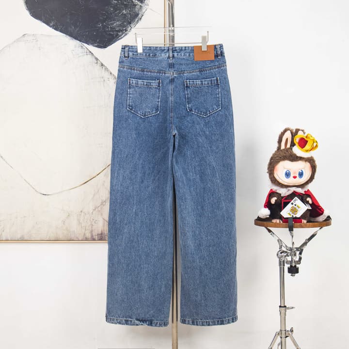 Loewe Anagram Embroidered Distressed Denim Jeans