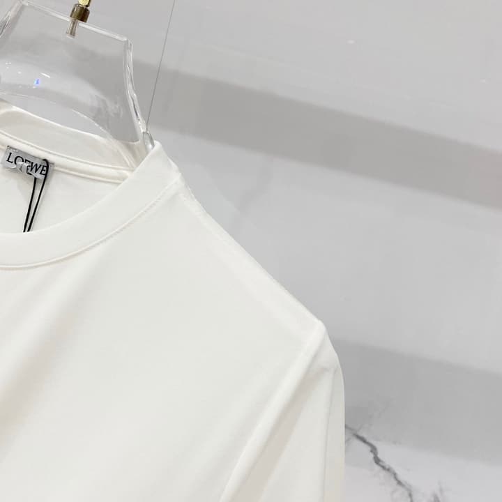 Loewe Mercerized Cotton Embroidered Logo T-Shirt in Black