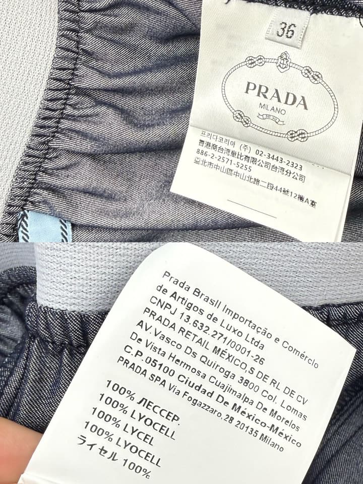 Prada Rayon Denim Wide-Leg Pants – 26SS in Blue