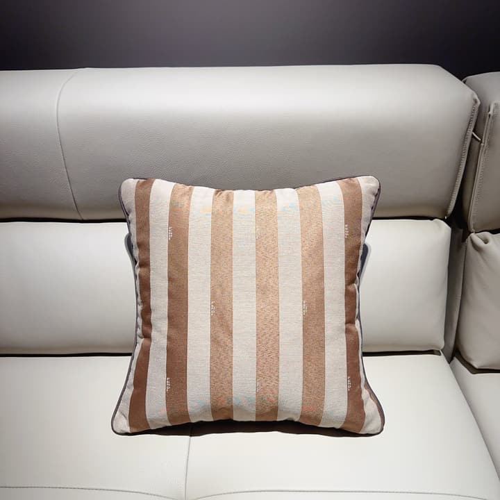 Fendi CASA Luxury Pillow in Beige And Cream Striped