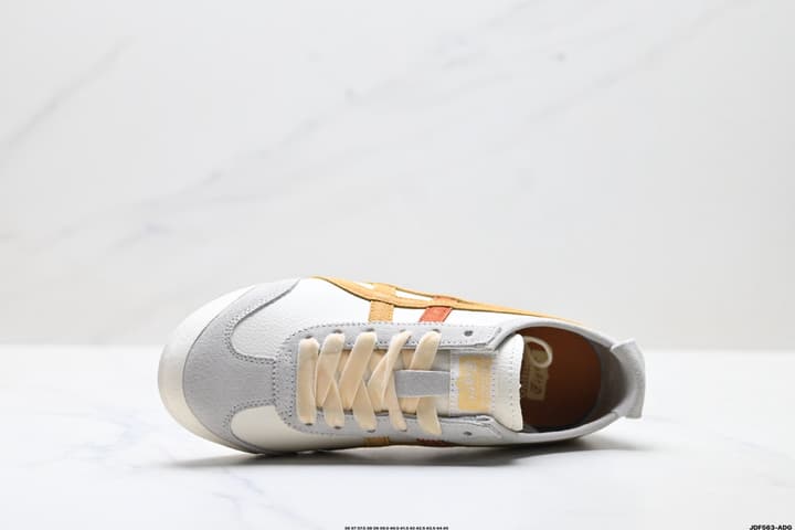 Onitsuka Tiger Mexico 66 NIPPON MADE Sneakers in Cream With Gold And Orange Stripes