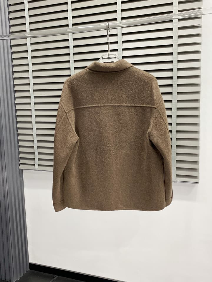 Dior Men's Classic Lambswool Short Coat in Camel Brown