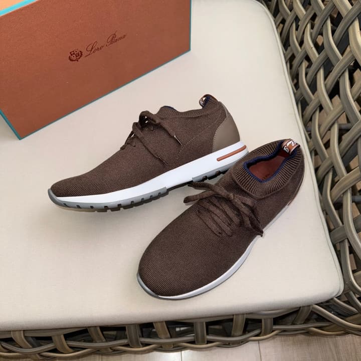 Loro Piana Flexy Walk Wool Knit Sneakers in Midnight Blue