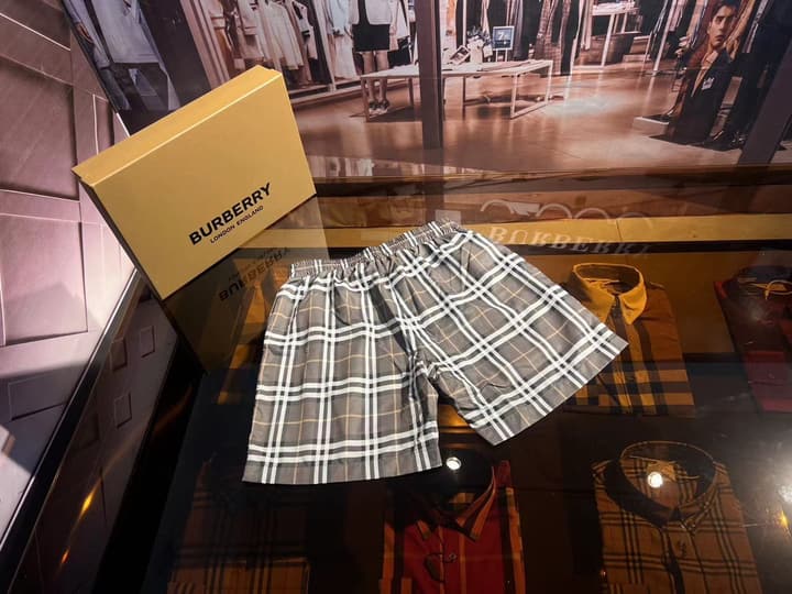Burberry Vintage Check Swim Trunks in Beige