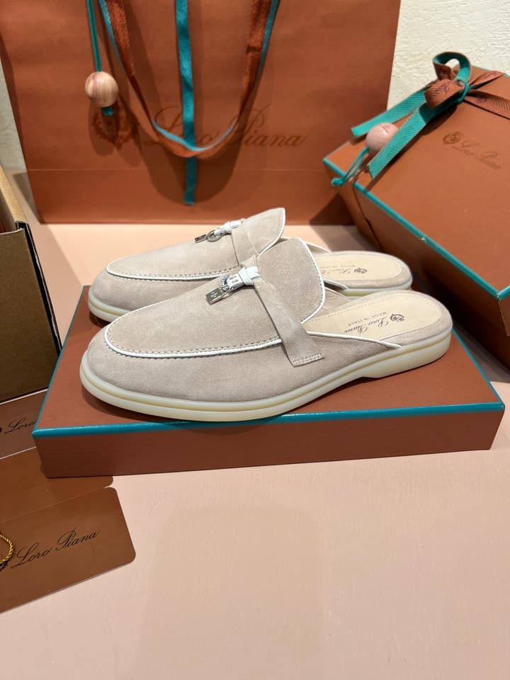 Loro Piana Women's Mules in Aqua Blue Suede
