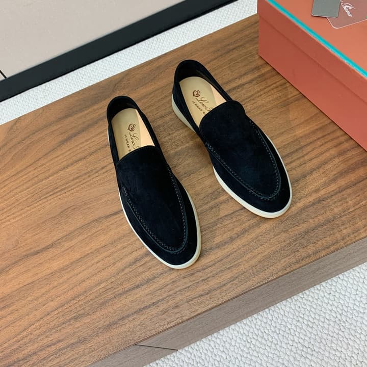 Loro Piana Glossy Cashmere Loafers in Blush Pink Suede