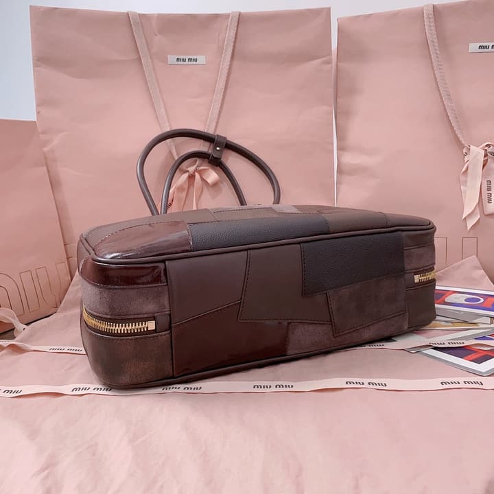 Miu Miu Patchwork Briefcase in Brown Patchwork