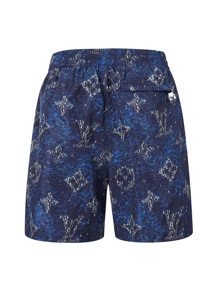 Louis Vuitton Monogram Print Beach Drawstring Shorts – 25SS in Navy Monogram Print