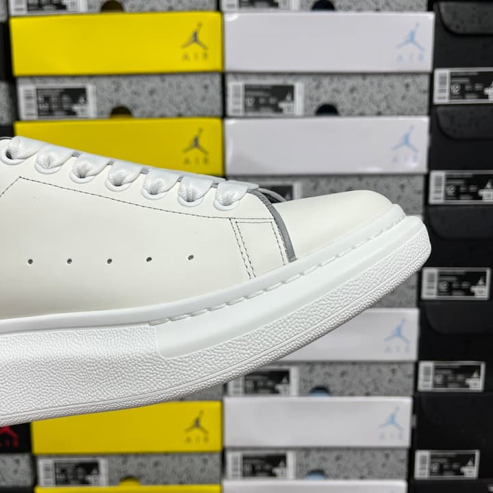 Alexander McQueen Oversized Low-Top Sneakers in All Black With White Sole