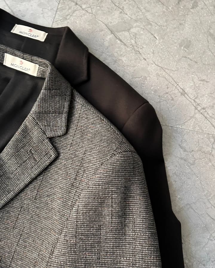 Moncler Men's Business Casual Knit Blazer – 25SS in Black