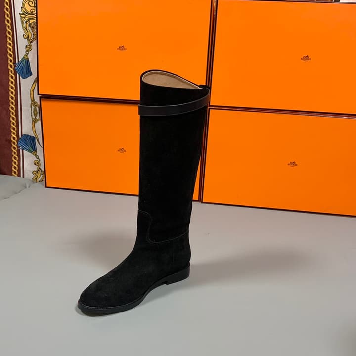 Hermès Classic Knight Riding Boots – Autumn/Winter in Black Suede Riding Boot