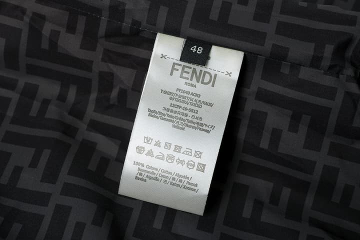 Fendi Collared Gabardine Jacket in Black Gabardine Jacket