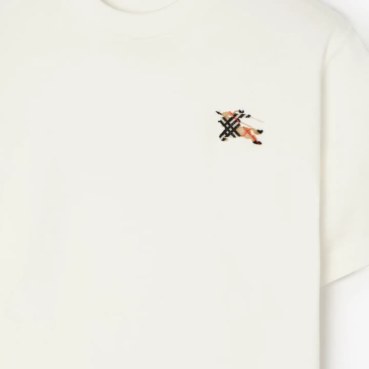 Burberry EKD Embroidered Cotton T-Shirt in Black