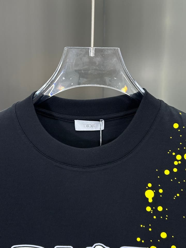 Dior 3D Logo High-Count Cotton T-Shirt – 2026SS in Black With Blue Graffiti Logo