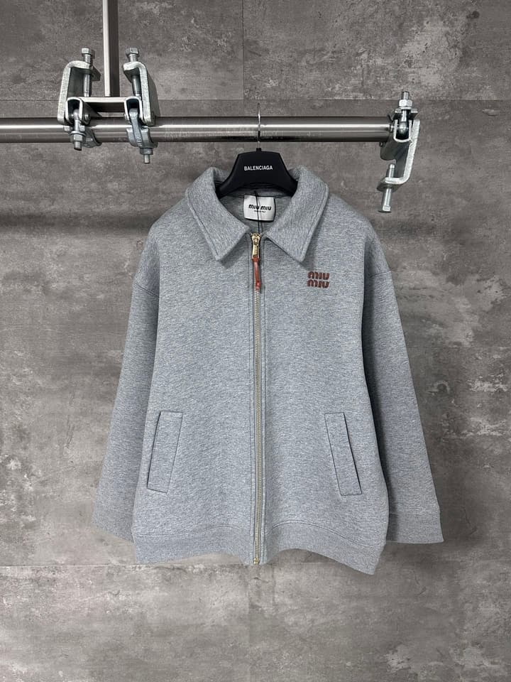 Miu Miu Lapel Zip Sweatshirt – 24FW