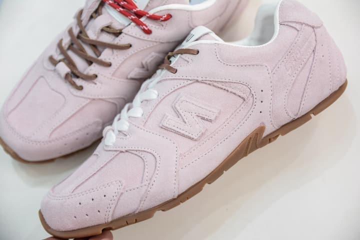 Miu Miu x New Balance 530 SL Distressed Sneakers in Beige