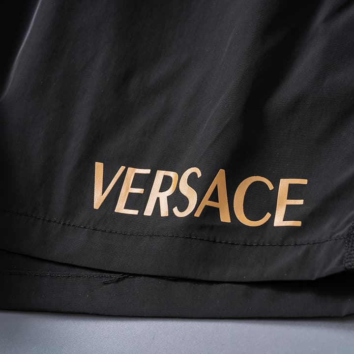Versace Webbing Detail Swim Trunks – Spring/Summer 2026 Collection in Black