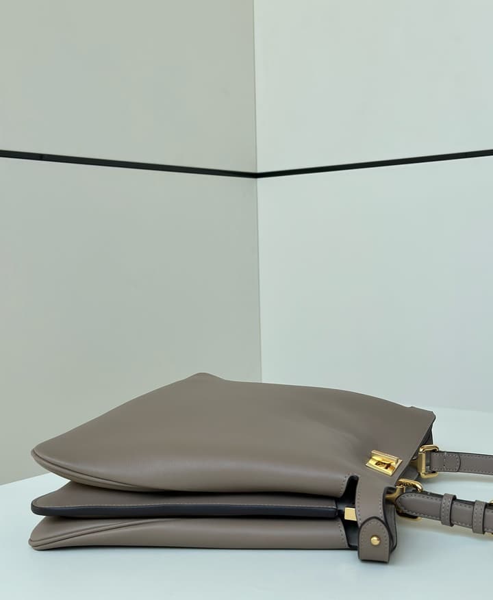 Fendi Peekaboo Iconic Large Handbag in Deep Burgundy Calfskin