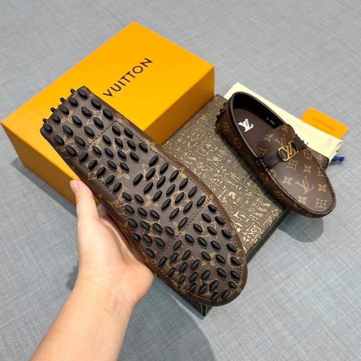 Louis Vuitton Men's Monogram Driving Shoes in Black