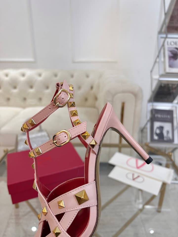 Valentino Studded Cut-Out High-Heeled Sandals – 26SS in Pink
