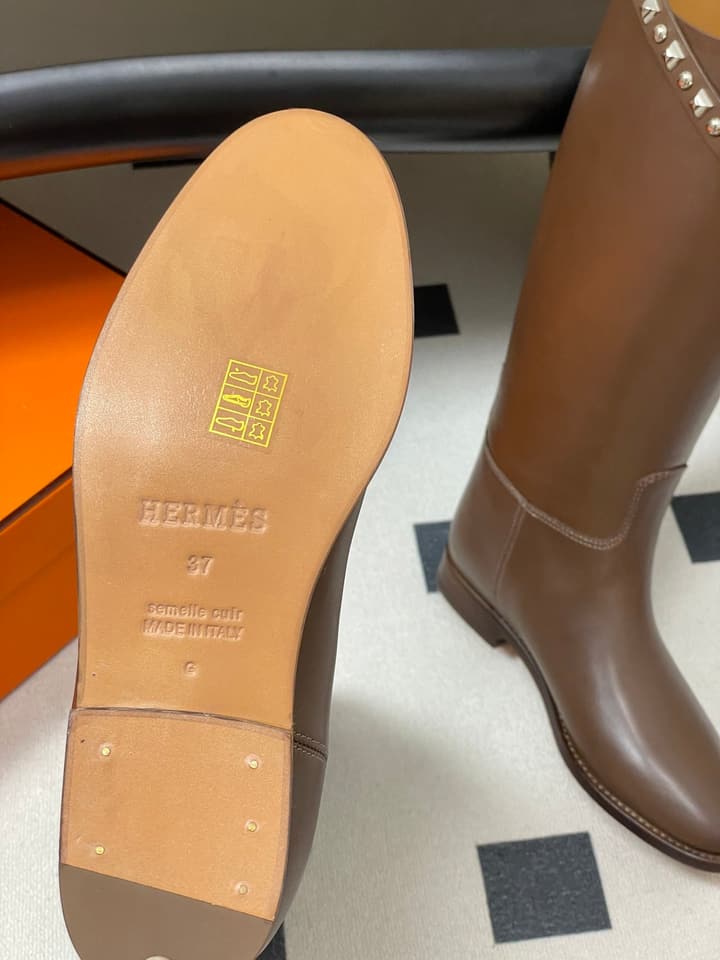 Hermès Jumping Series Kelly Buckle Knee-High Boots in Black