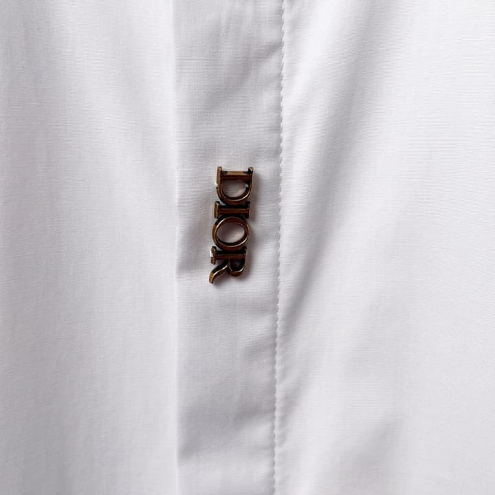 Dior Classic CD Metal Placket Shirt in Bright White