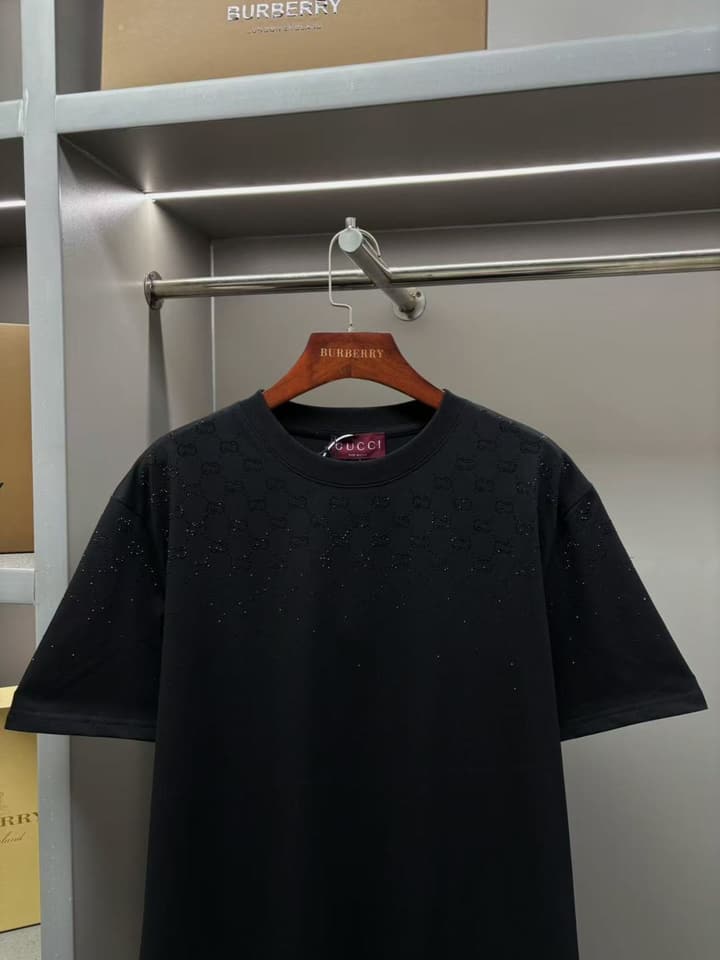 Gucci Crystal-Embellished Cotton T-Shirt – Spring/Summer Collection in Classic Black