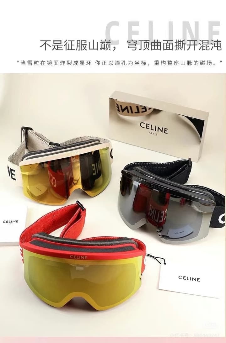 Celine Ski Goggles in Black Frame With Black Strap