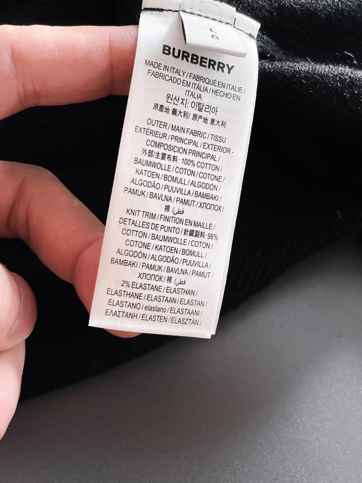 Burberry Half-Zip Wool Blend Sweater in Black Logo