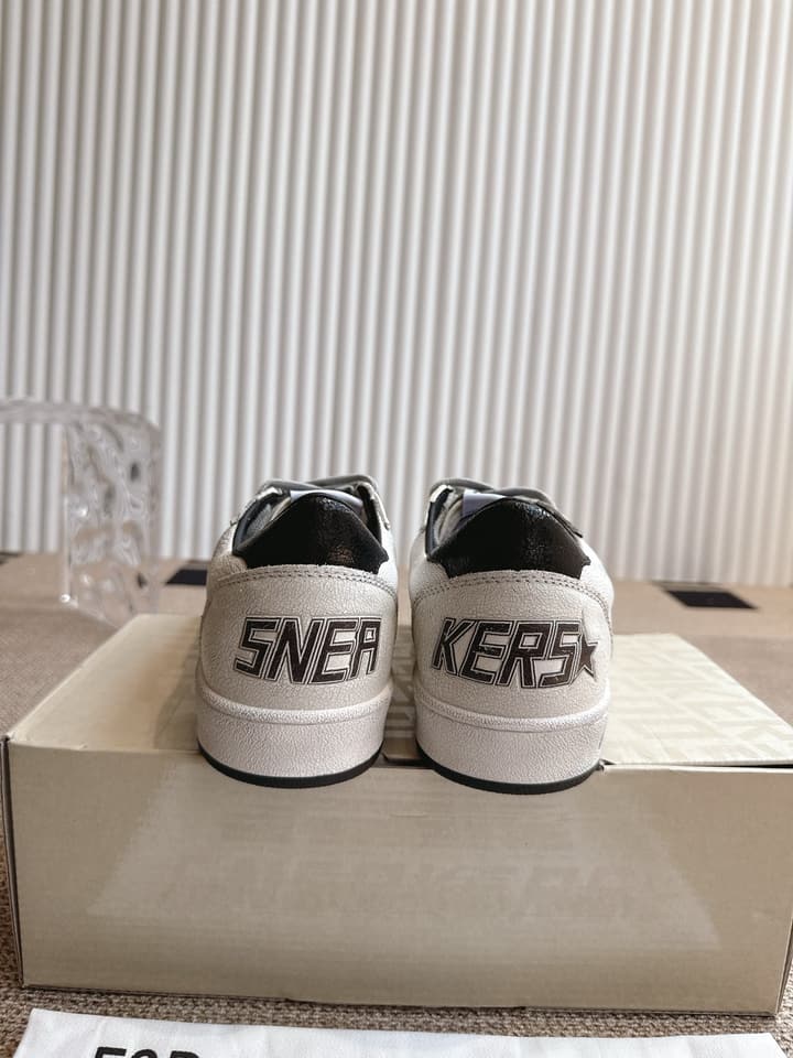 Golden Goose Distressed Leather Sneakers in Dark Green